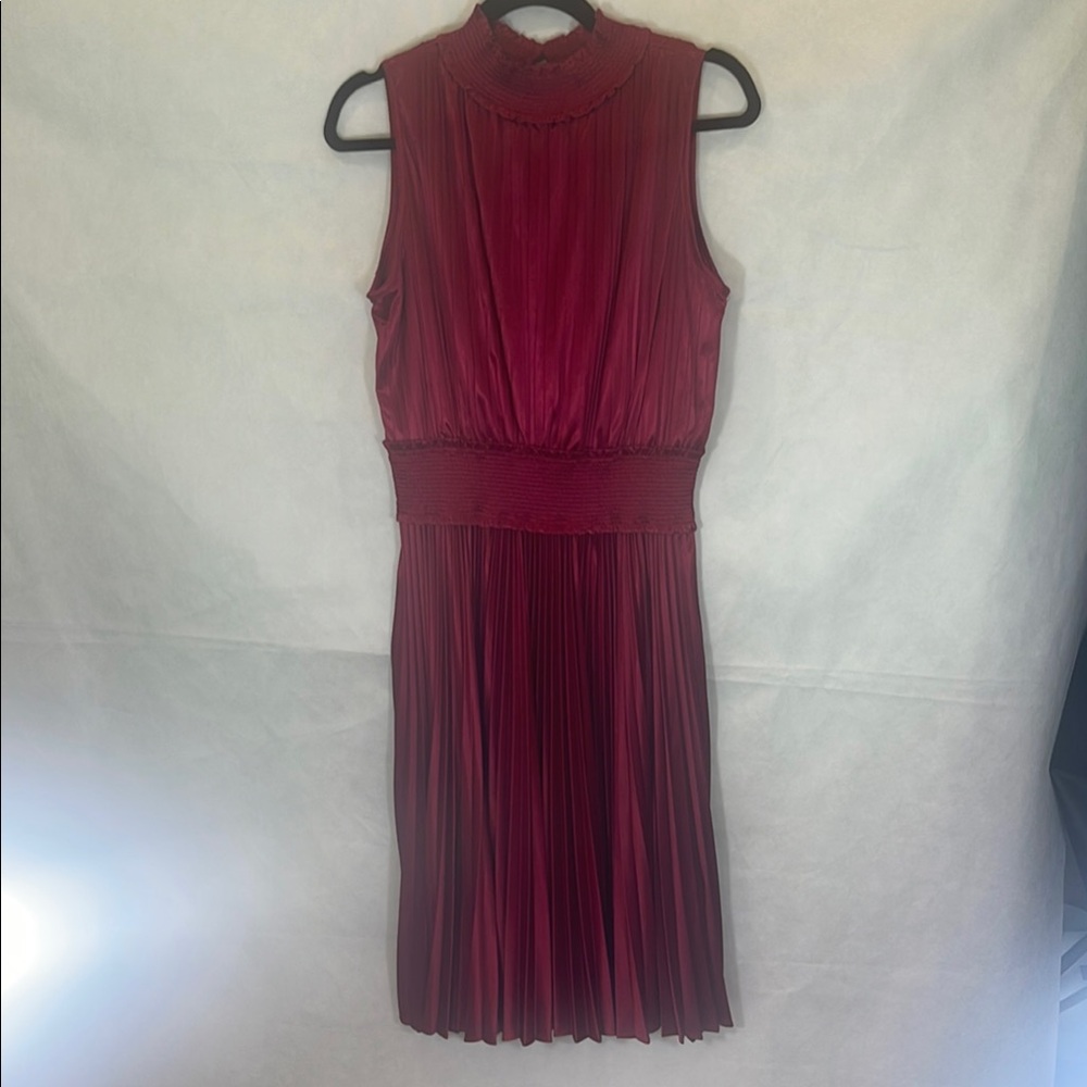 Nanette Lepore Red Pleated Ruched Sheath Dress - Picture 5 of 13